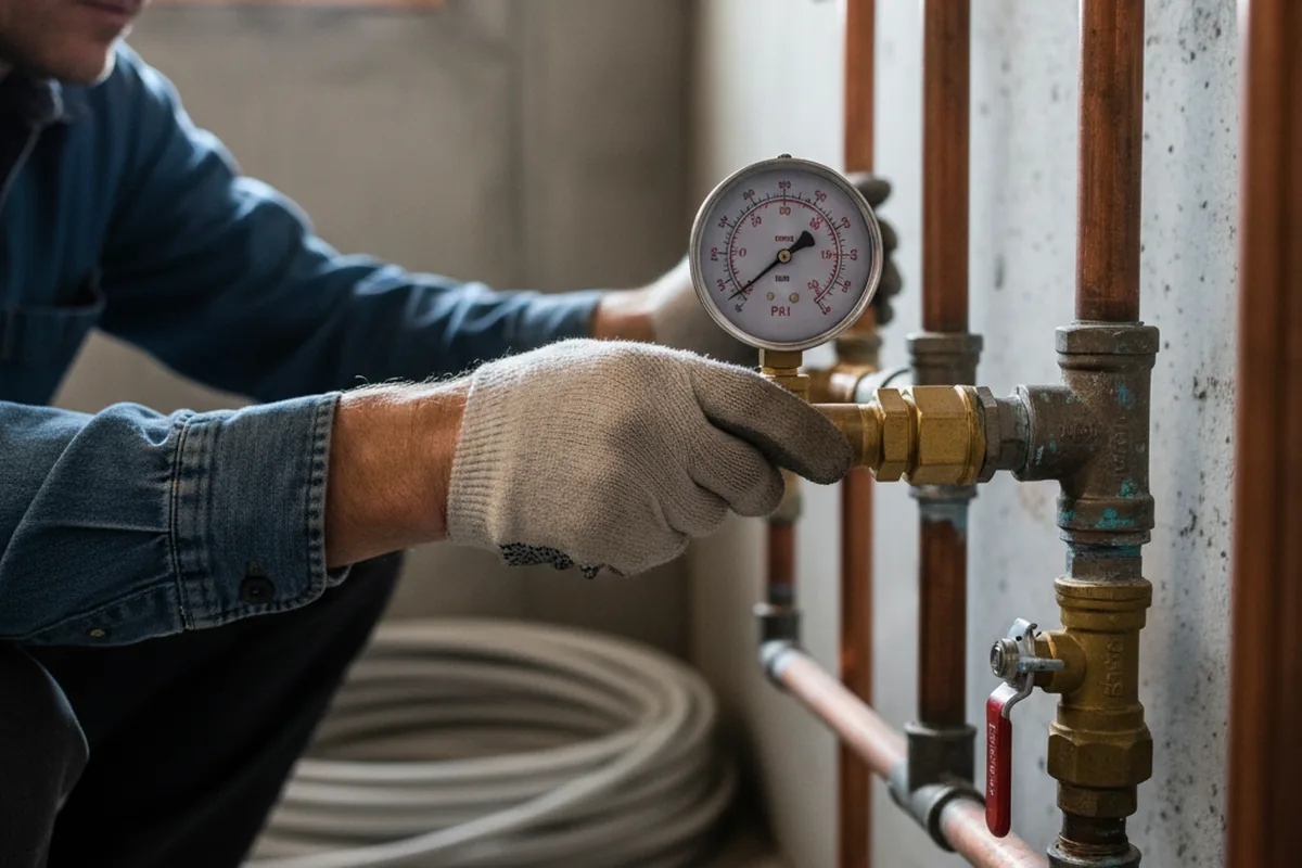 Pressure testing a repaired line during Water Line Repair in Hubbardsville